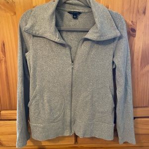 Banana Republic gray zip up cardigan sweater
